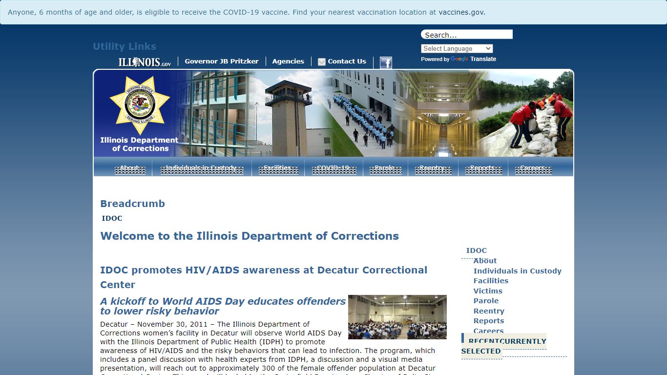 Welcome to the Illinois Department of Corrections - IDOC